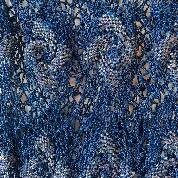 Vintage Le Château blue medium beaded tank top - Picture 6 of 6